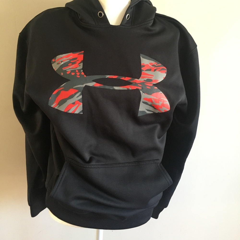 Under Armour Black/Red Camo Hoodie Sweatshirt
